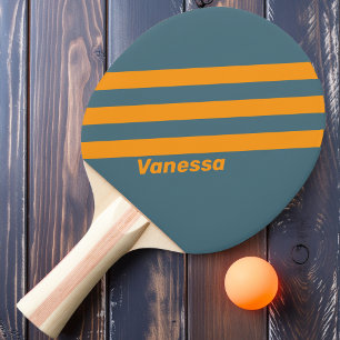 Raquette De Ping Pong Rétro Sunshine Trois Bandes avec Nom
