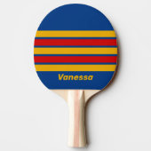 Raquette De Ping Pong Retro Warmhearted Across Striping with Name (Dos)