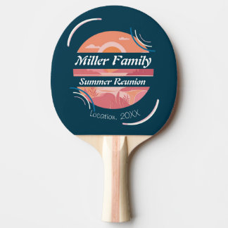 Raquette De Ping Pong Réunion de famille personnalisée au lac