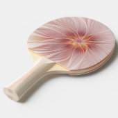 Raquette De Ping Pong Rêve floral rose doux Fleur d'art fractal Abstrait (Devant Angle)