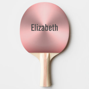 Raquette De Ping Pong Revêtement de métal brossé rose moderne avec un