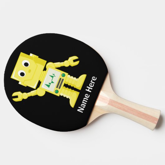 Raquette De Ping Pong Robot jaune (Côté)