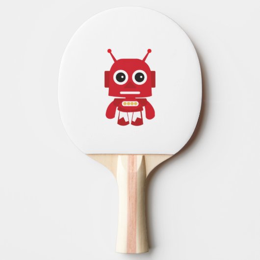 Raquette De Ping Pong Robot rouge rétro (Devant)