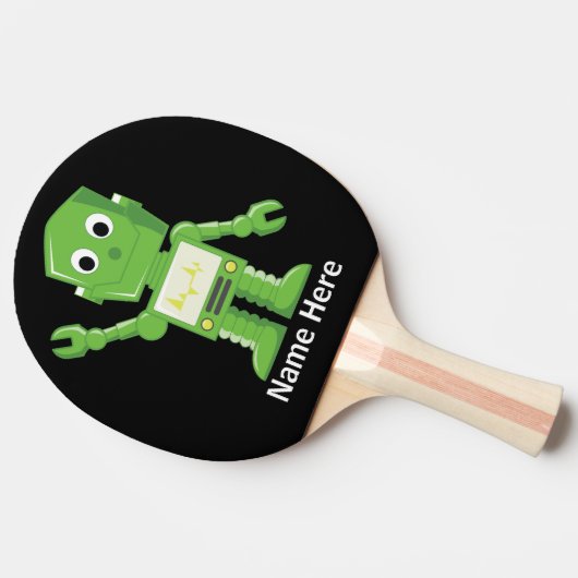 Raquette De Ping Pong Robot vert et jaune (Côté)