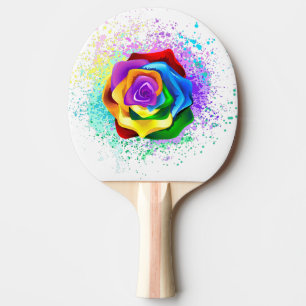 Raquette De Ping Pong Rose arc-en-ciel coloré