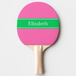 Raquette De Ping Pong Rose chaud solide #2 Emerald Green Rbn Nom Monogra