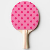 Raquette De Ping Pong Rose Chaud Sur Pois Rose Design Motif (Dos)