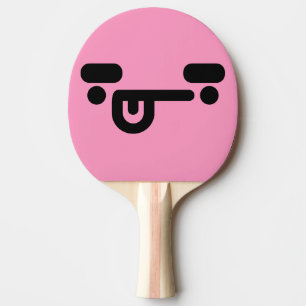 Raquette de Ping Pong Rose Clair Visage Confus Coq