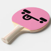 Raquette de Ping Pong Rose Clair Visage Confus Coq (Devant Angle)