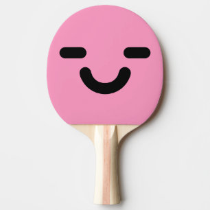 Raquette de Ping Pong Rose Clair Visage Joyeux