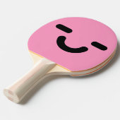 Raquette de Ping Pong Rose Clair Visage Joyeux (Devant Angle)