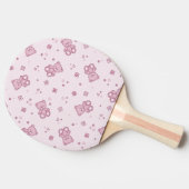Raquette De Ping Pong Rose d'arrière - plan de nounours (Côté)