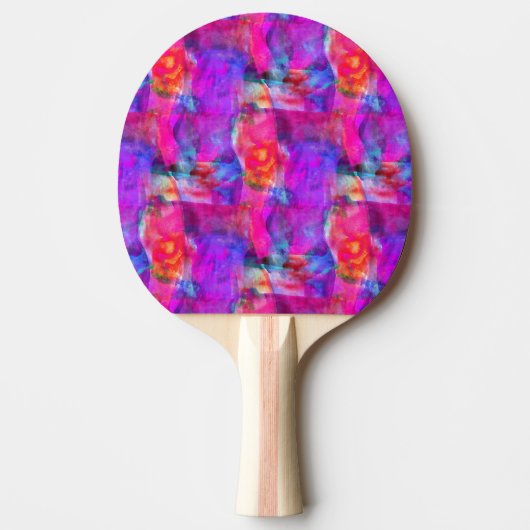 Raquette De Ping Pong Rose d'art, bleu, arrière - plan rouge de texture (Devant)