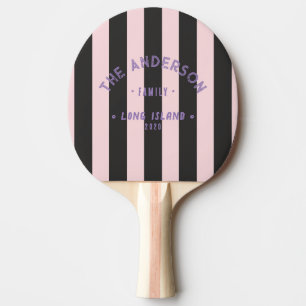 Raquette De Ping Pong Rose de bord de mer Chuchotement & Rayure noire &