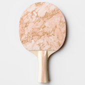 Raquette De Ping Pong Rose en marbre parties scintillant d'or abstrait (Dos)