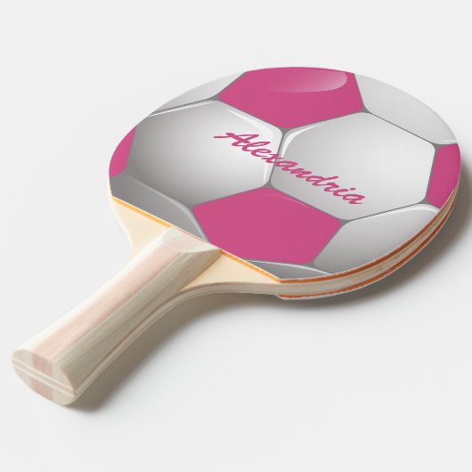 Raquette De Ping Pong Rose et blanc personnalisables de ballon de (Devant Angle)