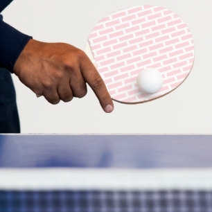 Raquette de ping pong rose et blanche à rayures ca