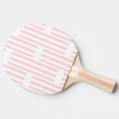 Raquette de Ping Pong Rose et Blanche Rayée (Côté)