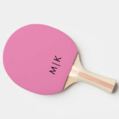 Raquette De Ping Pong Rose et noir | Monogramme moderne (Côté)