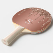 Raquette De Ping Pong Rose Gold Parties scintillant Étincelles Nom du mo (Devant Angle)
