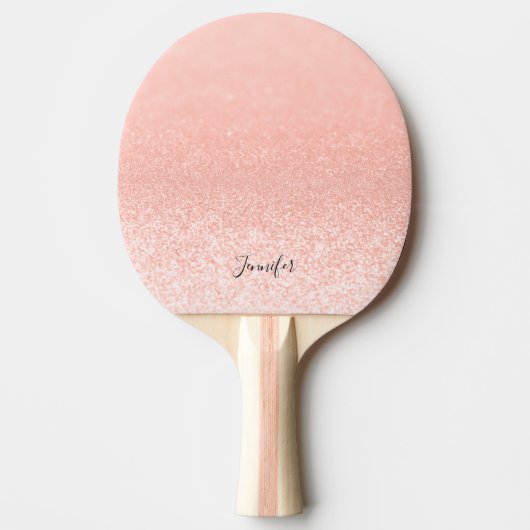 Raquette De Ping Pong Rose Gold Parties scintillant Lumières personnalis (Devant)
