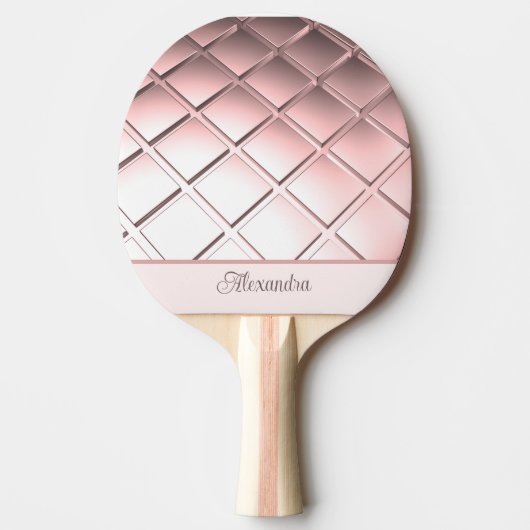 Raquette De Ping Pong Rose Gold Waffle personnalisée (Devant)