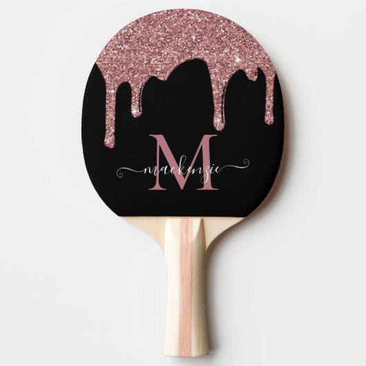 Raquette De Ping Pong Rose noir or Parties scintillant gouttes Monogram (Devant)