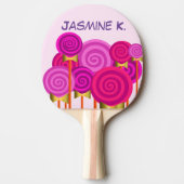 Raquette De Ping Pong Rose personnalisé (Devant)