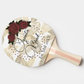 Raquette De Ping Pong Rose romantique Mariage de plume d'or (Côté)