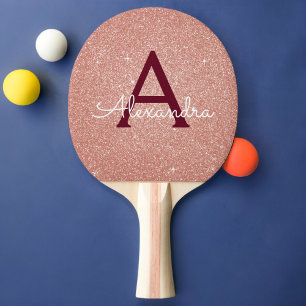 Raquette De Ping Pong Rose Rose Or Bourgogne Parties scintillant étincel