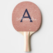 Raquette De Ping Pong Rose Rose Rose Gold Marine Parties scintillant ble (Devant)