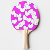 Raquette De Ping Pong Rosée Frappante Avec Coeurs Blancs (Dos)