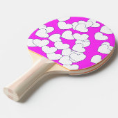 Raquette De Ping Pong Rosée Frappante Avec Coeurs Blancs (Devant Angle)