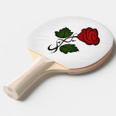 Raquette De Ping Pong Roses rouges simples (Devant Angle)