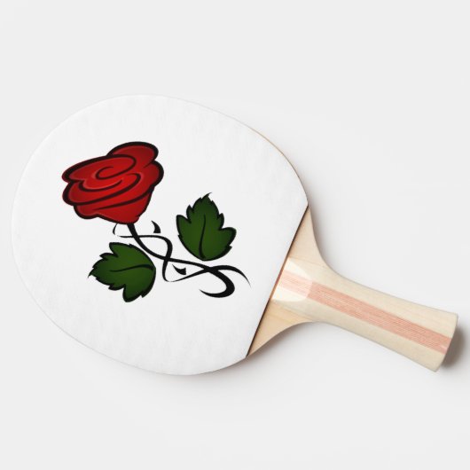 Raquette De Ping Pong Roses rouges simples (Dos Côté)