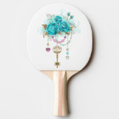 Raquette De Ping Pong Roses turquoise avec touches (Dos)