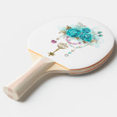 Raquette De Ping Pong Roses turquoise avec touches (Devant Angle)
