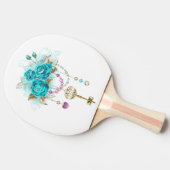 Raquette De Ping Pong Roses turquoise avec touches (Côté)