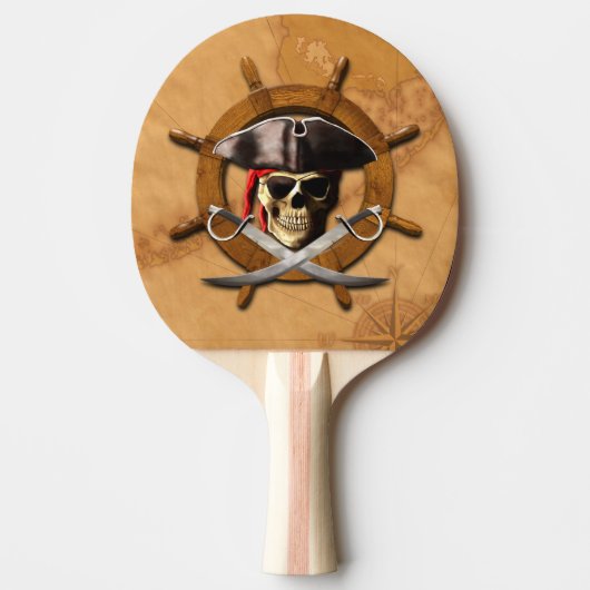Raquette De Ping Pong Roue de pirate de jolly roger (Devant)