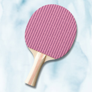 Raquette De Ping Pong Rouge à lèvres chic rose pailleté rayures vertical