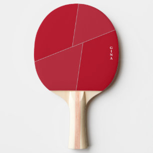 Raquette de ping pong rouge bicolore personnalisée