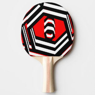 Raquette De Ping Pong Rouge Blanc Noir Moderne 4Robin