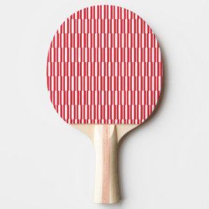 Raquette de Ping Pong Rouge & Blanche Rayure Carré