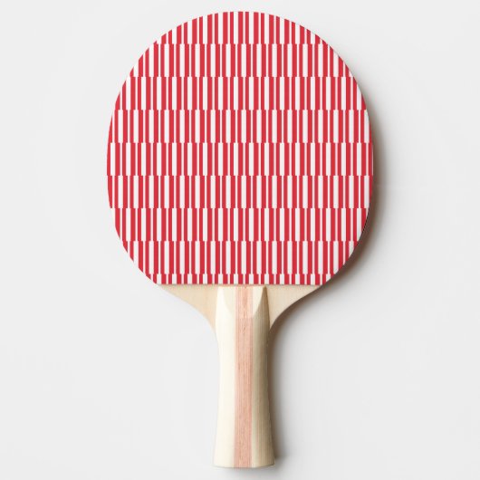 Raquette de Ping Pong Rouge & Blanche Rayure Carré (Devant)