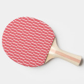 Raquette de Ping Pong Rouge & Blanche Rayure Carré (Côté)
