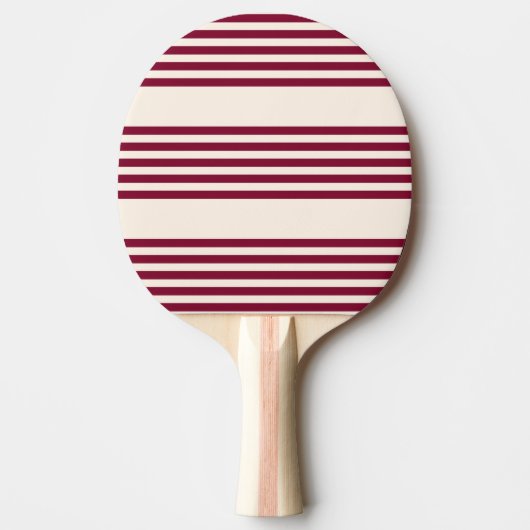Raquette De Ping Pong Rouge bordeaux et beige cinq rayures motif (Devant)