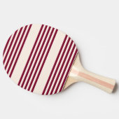 Raquette De Ping Pong Rouge bordeaux et beige cinq rayures motif (Côté)