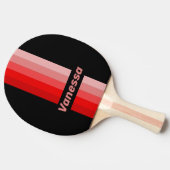 Raquette De Ping Pong Rouge Éclair Rayé avec Nom (Côté)