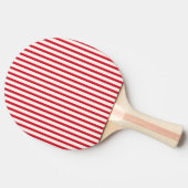 Raquette De Ping Pong Rouge et blanc rayé moderne de Noël rayé (Côté)