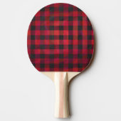 Raquette De Ping Pong Rouge et noir À damiers plaid (Dos)